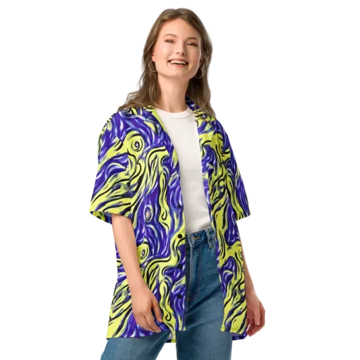 Royal Riptide on a Button Shirt