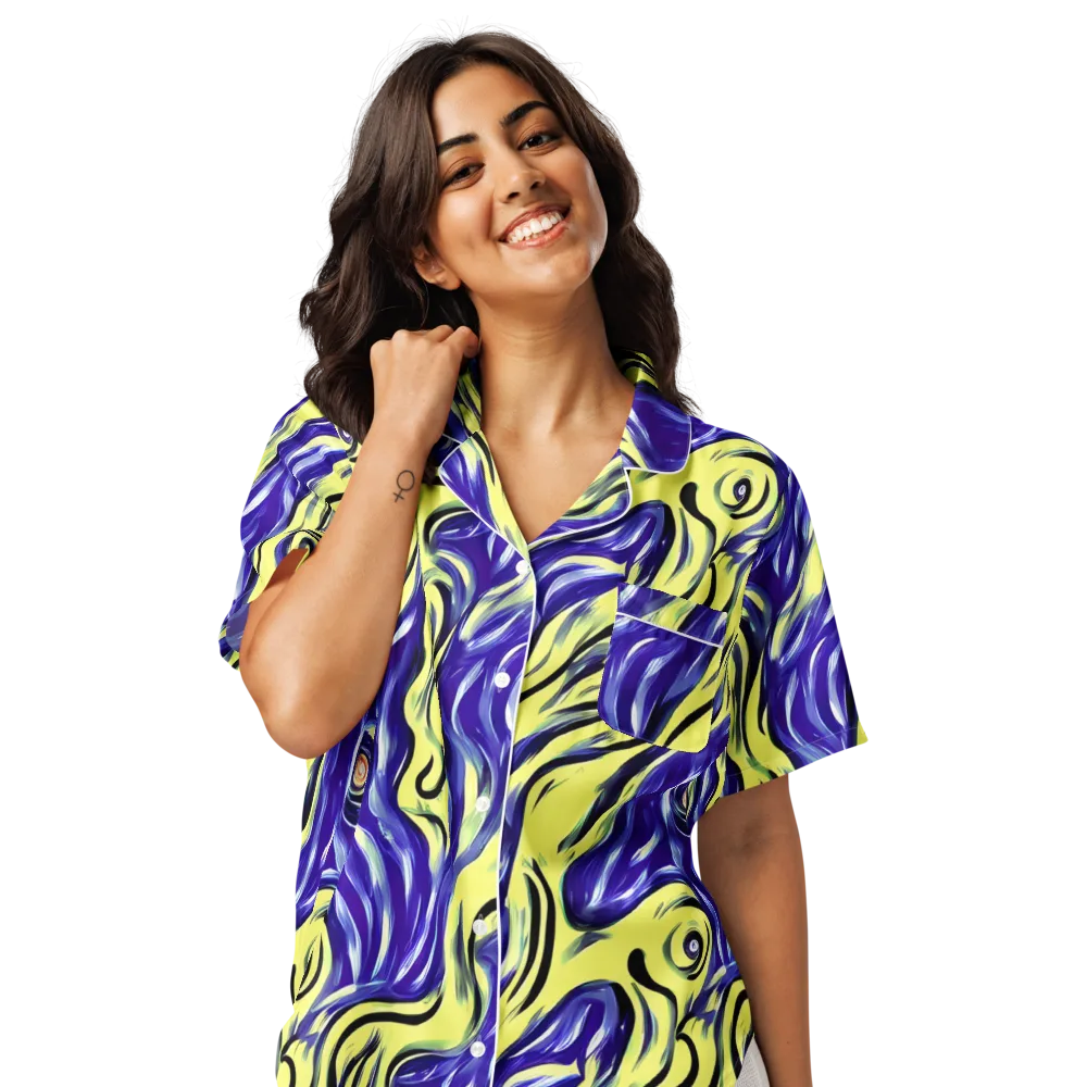 Royal Riptide on Women's Short Sleeve Pajama Top — Front