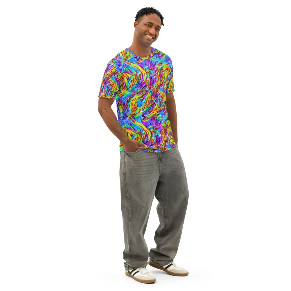 Prismquake on Men's Cotton Crew Neck T-Shirt — Right Front