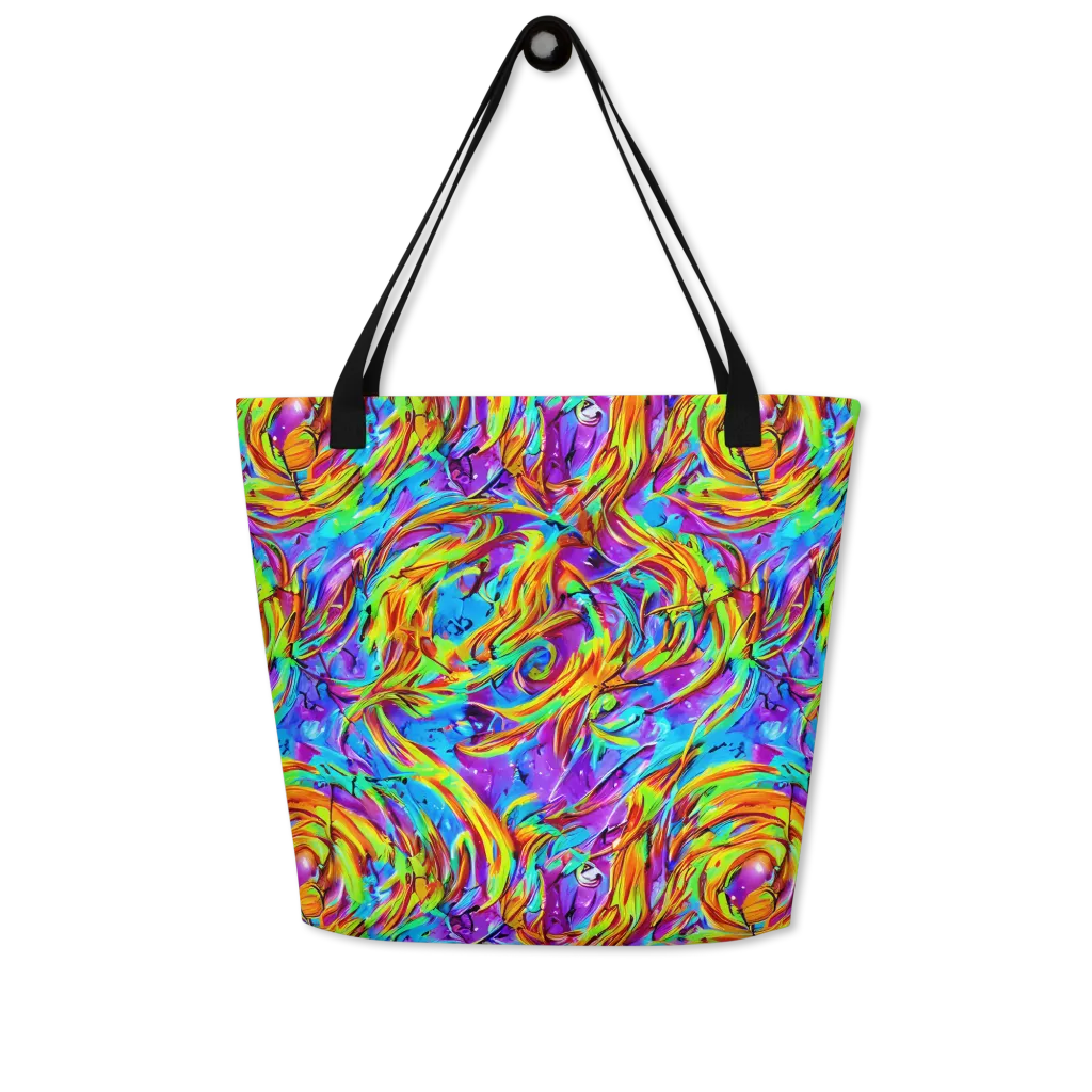 Prismquake on Large Tote Bag W/ Pocket — Front