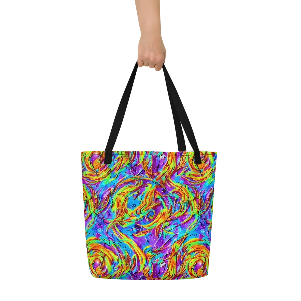Prismquake on Large Tote Bag W/ Pocket — Front