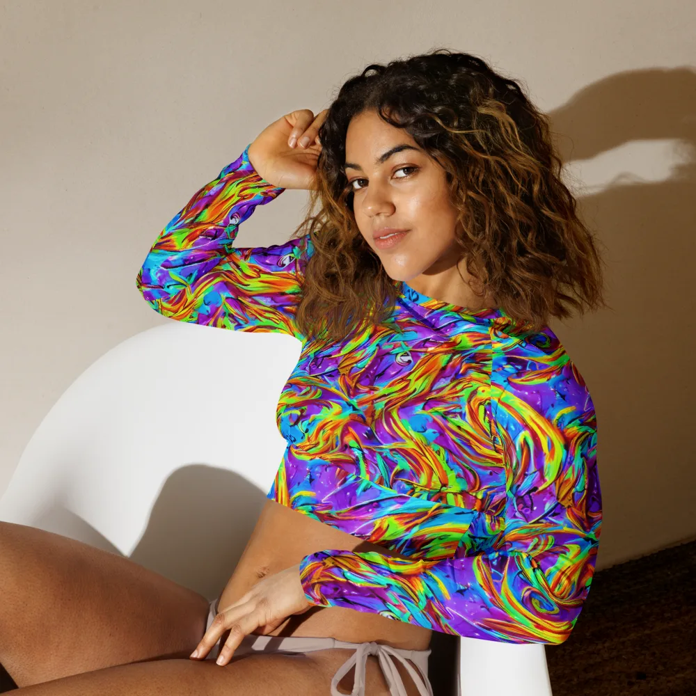 Prismquake on Long Sleeve Crop Top — Left Front