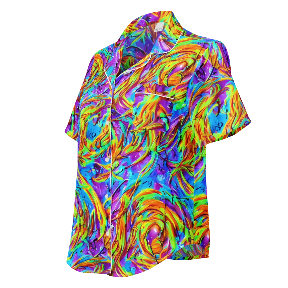 Prismquake on Women's Short Sleeve Pajama Top — Left Front