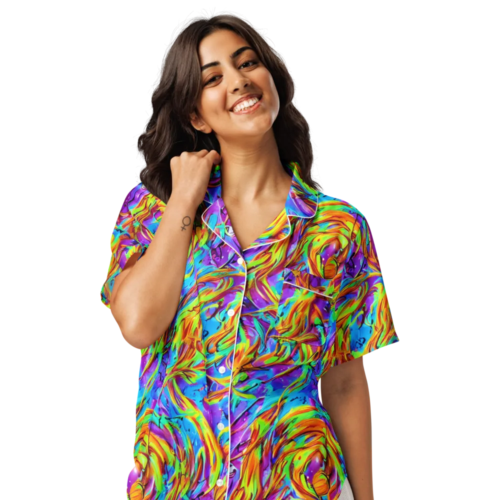 Prismquake on Women's Short Sleeve Pajama Top — Front