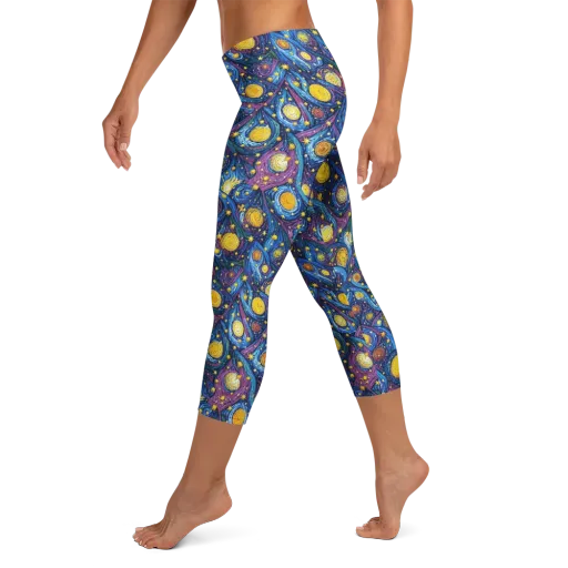 Cosmic Whirlpool on a Capri Leggings