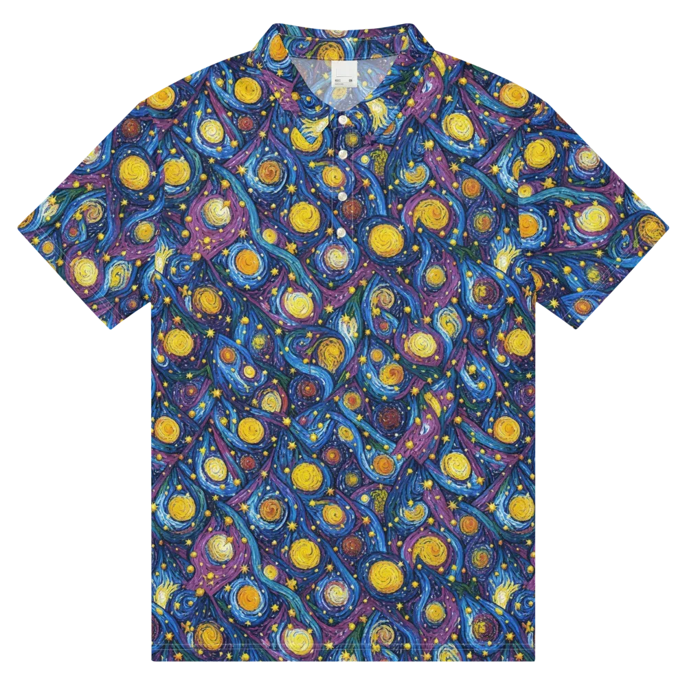 Cosmic Whirlpool on Men's Slim Fit Polo Shirt — Front