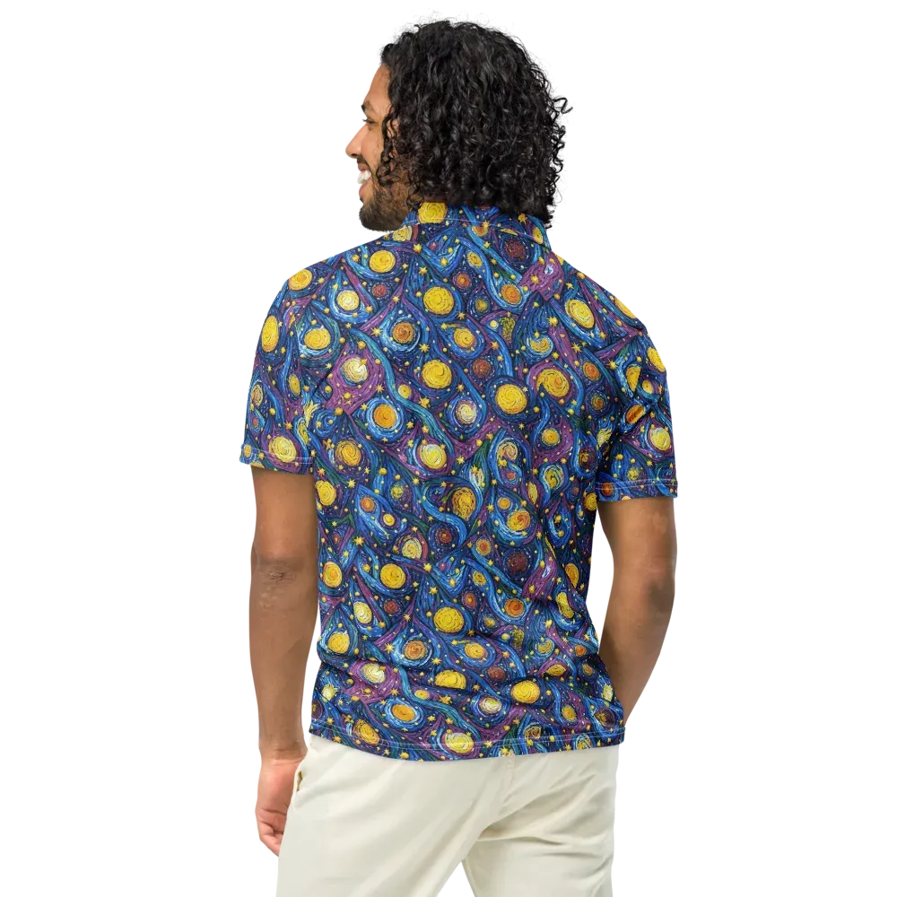 Cosmic Whirlpool on Men's Slim Fit Polo Shirt — Back