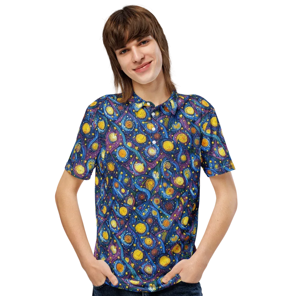 Cosmic Whirlpool on Men's Slim Fit Polo Shirt — Front