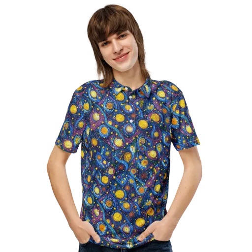 Cosmic Whirlpool on a Men's Slim Fit Polo Shirt