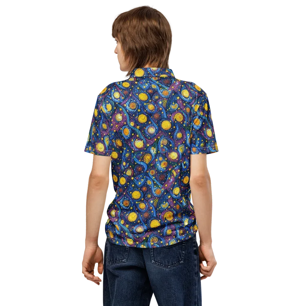 Cosmic Whirlpool on Men's Slim Fit Polo Shirt — Back
