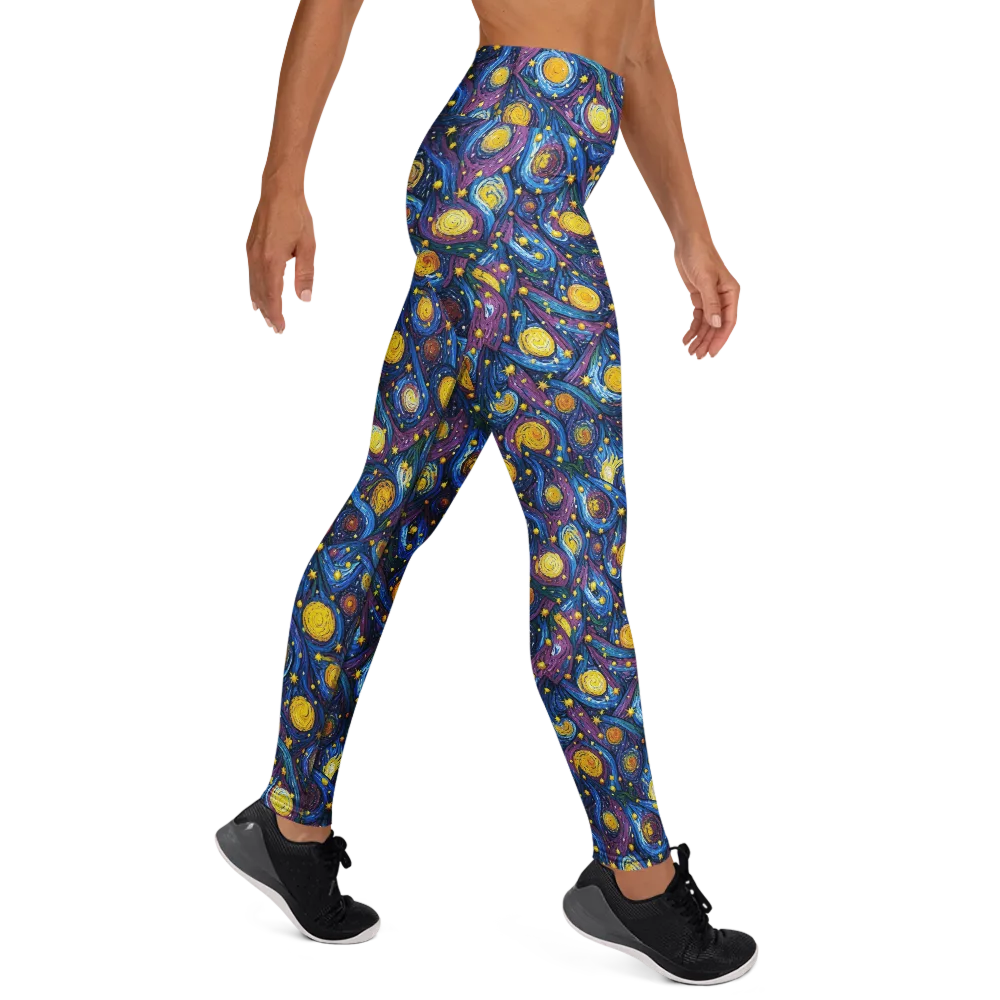 Cosmic Whirlpool on Yoga Leggings — Right