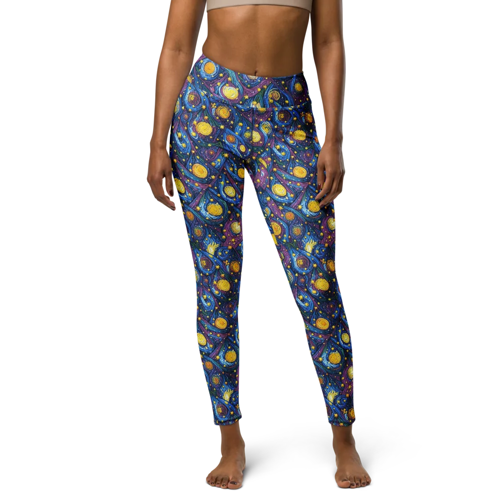 Cosmic Whirlpool on Yoga Leggings — Front