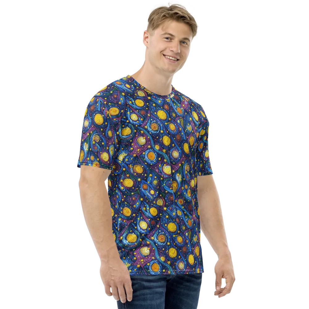 Cosmic Whirlpool on Men's Crew Neck T-Shirt — Right