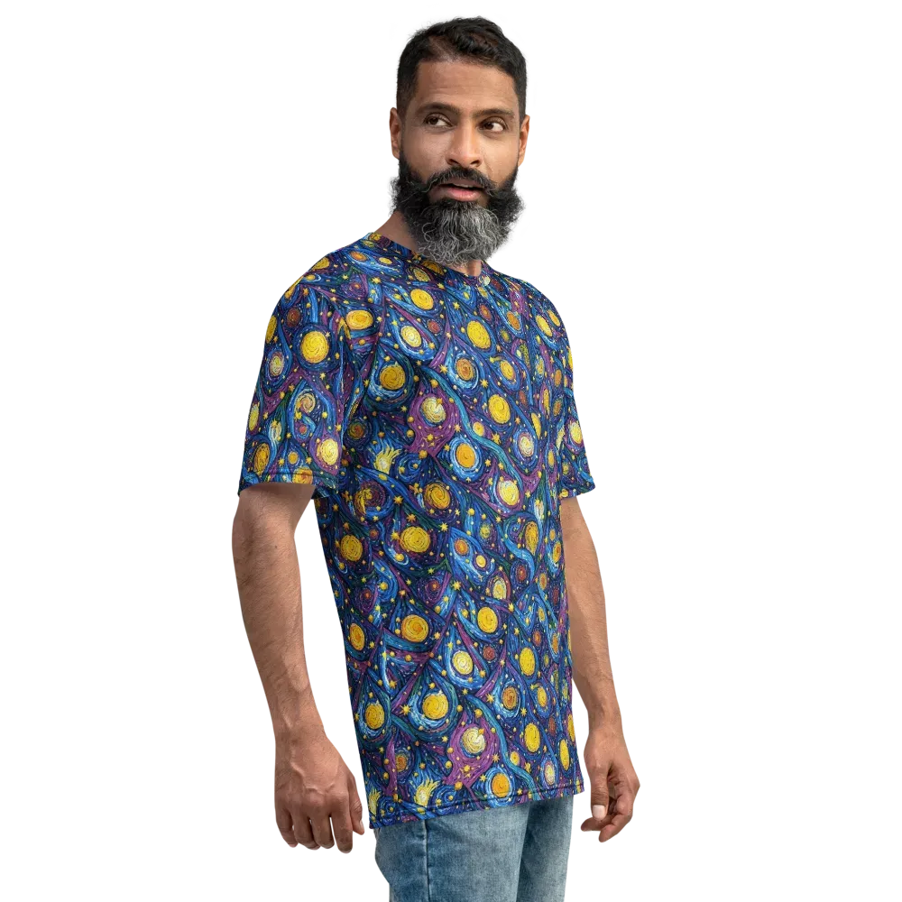 Cosmic Whirlpool on Men's Crew Neck T-Shirt — Right