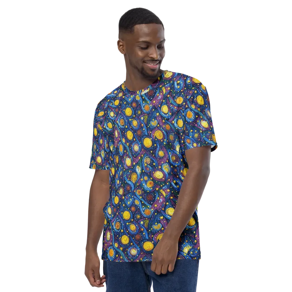 Cosmic Whirlpool on Men's Crew Neck T-Shirt — Left