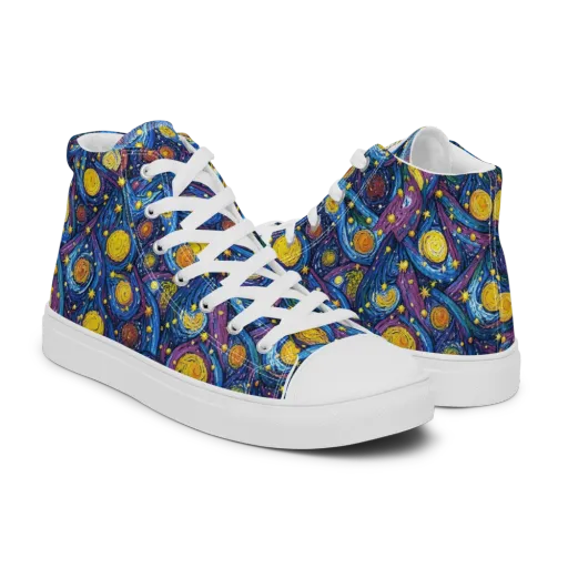 Cosmic Whirlpool on a Men's High Top Canvas Shoes