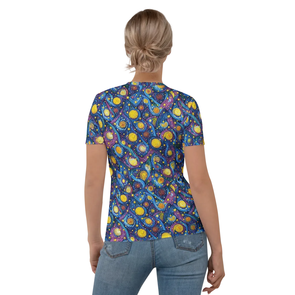Cosmic Whirlpool on Women's Crew Neck T-Shirt — Back
