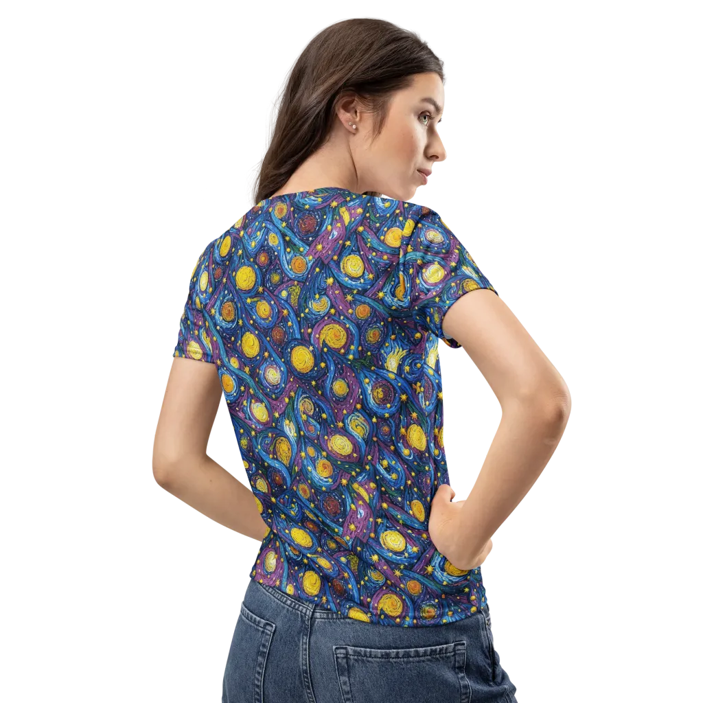 Cosmic Whirlpool on Women's Crew Neck T-Shirt — Back