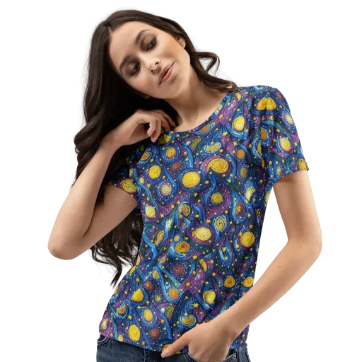 Cosmic Whirlpool on a Women's Crew Neck T-Shirt