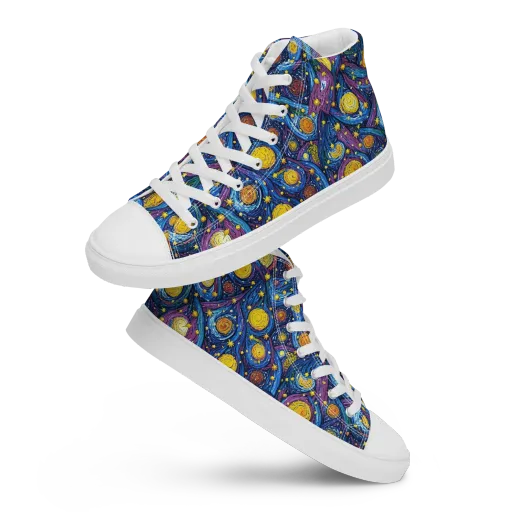 Cosmic Whirlpool on a Women's High Top Canvas Shoes