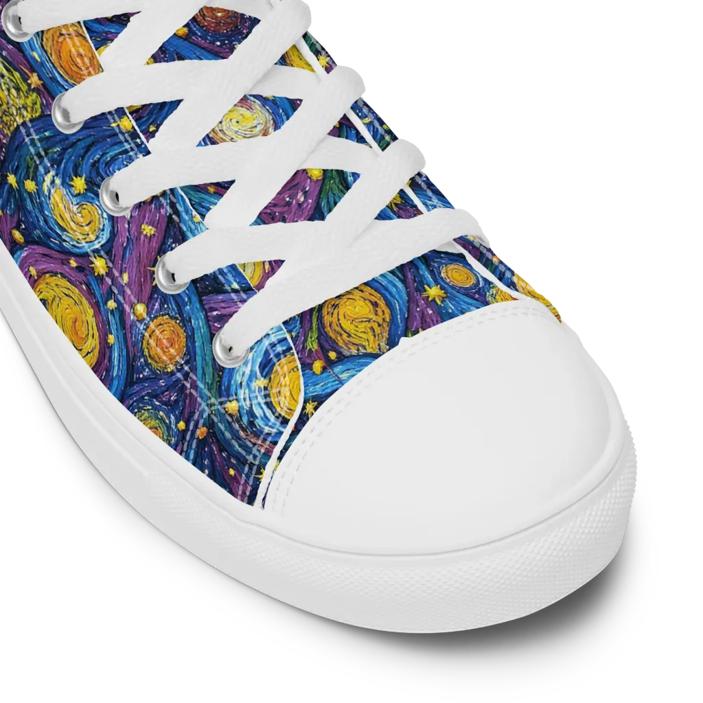 Cosmic Whirlpool on Women's High Top Canvas Shoes — Product details