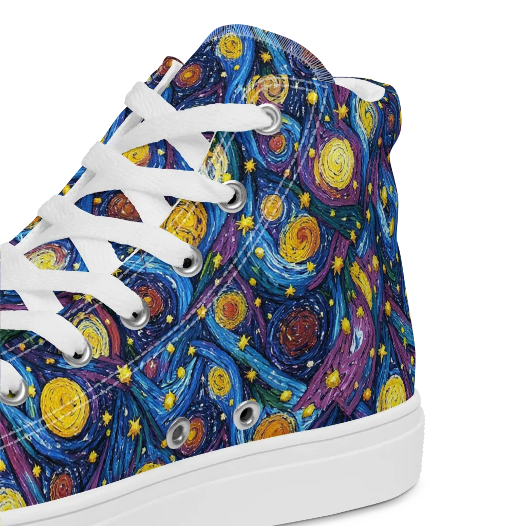 Cosmic Whirlpool on Women's High Top Canvas Shoes — Product details 2