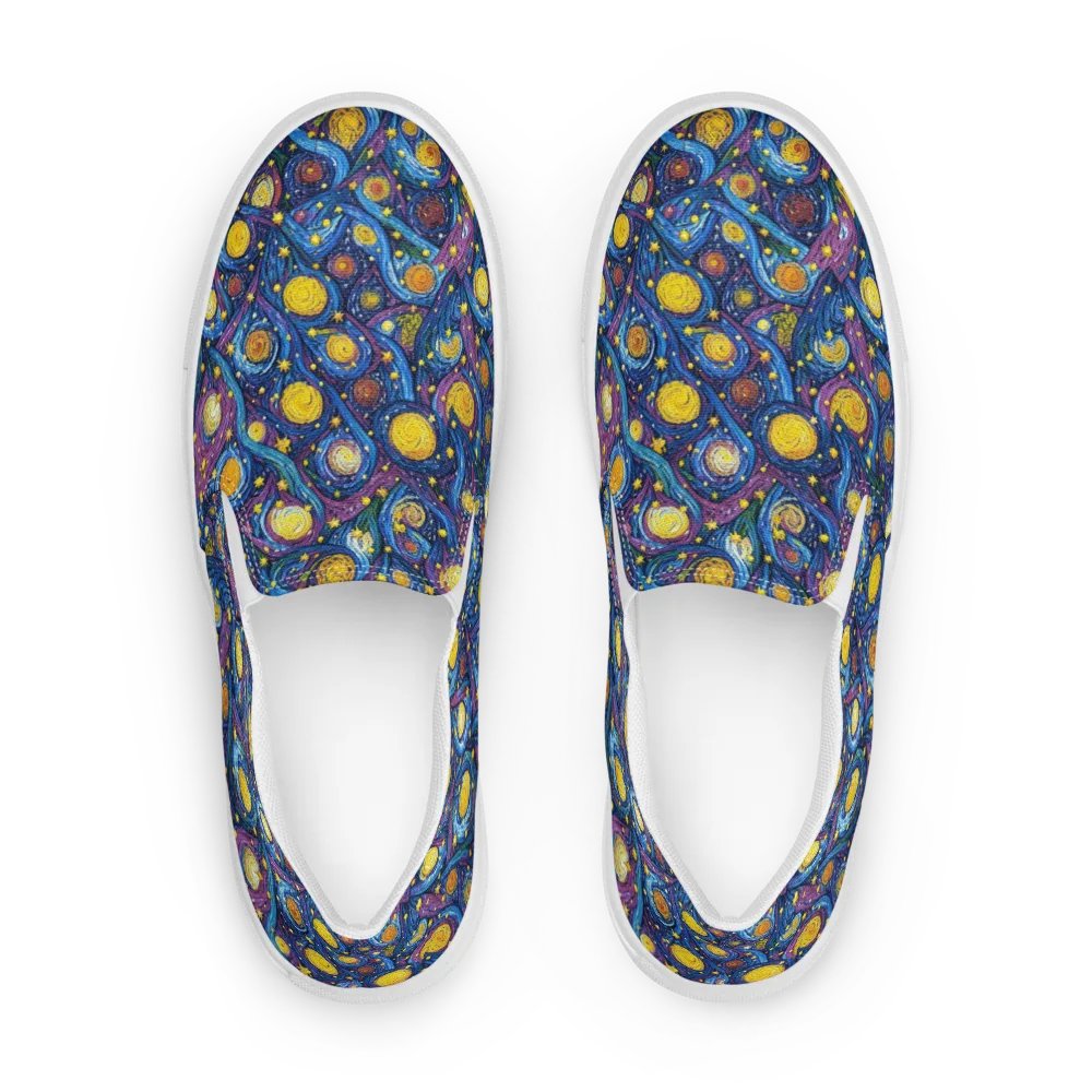 Cosmic Whirlpool on Men's Slip-On Canvas Shoes — Front