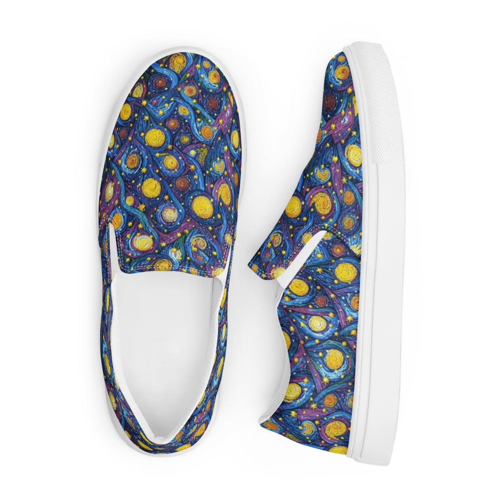 Cosmic Whirlpool on Men's Slip-On Canvas Shoes — Front