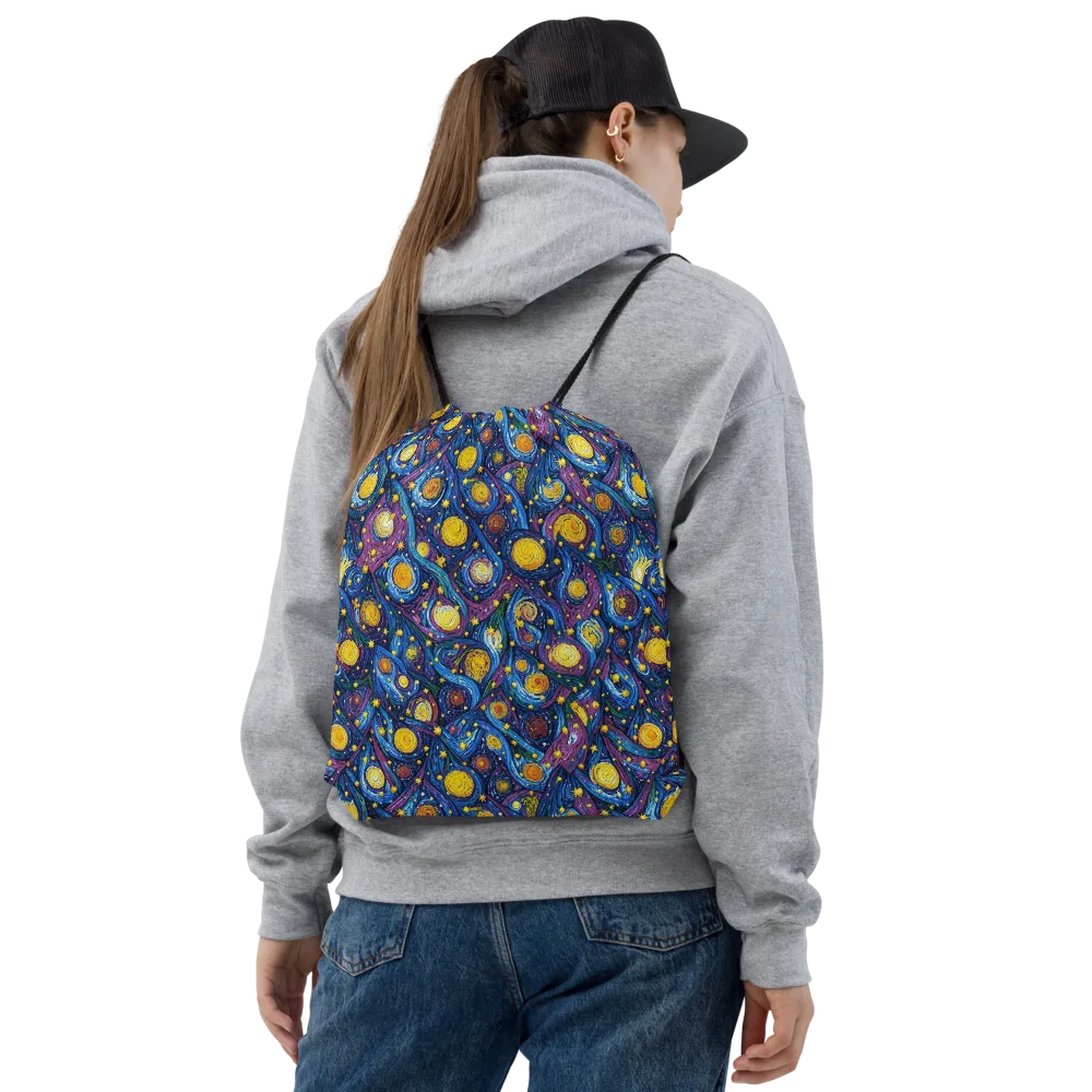 Cosmic Whirlpool on Drawstring Bag — Front