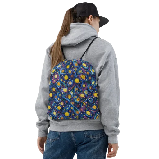Cosmic Whirlpool on a Drawstring Bag