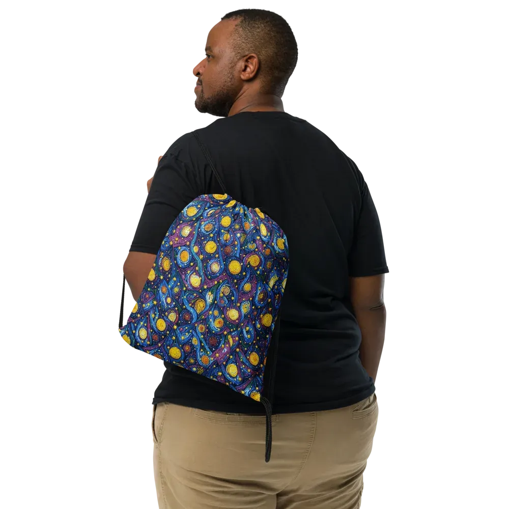 Cosmic Whirlpool on Drawstring Bag — Front