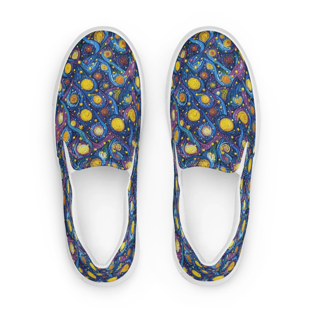 Cosmic Whirlpool on Women's Slip-On Canvas Shoes — Front
