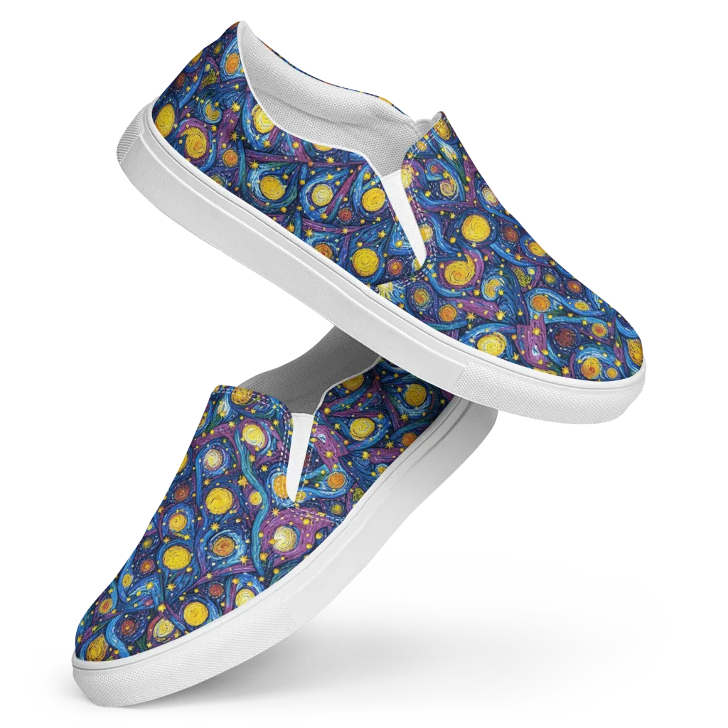 Cosmic Whirlpool on Women's Slip-On Canvas Shoes — Front