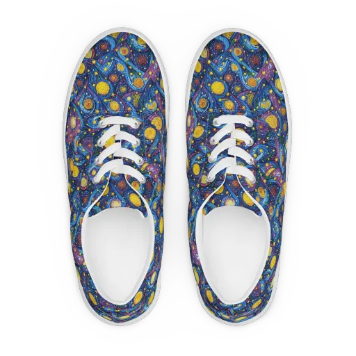 Cosmic Whirlpool on a Men's Lace-Up Canvas Shoes