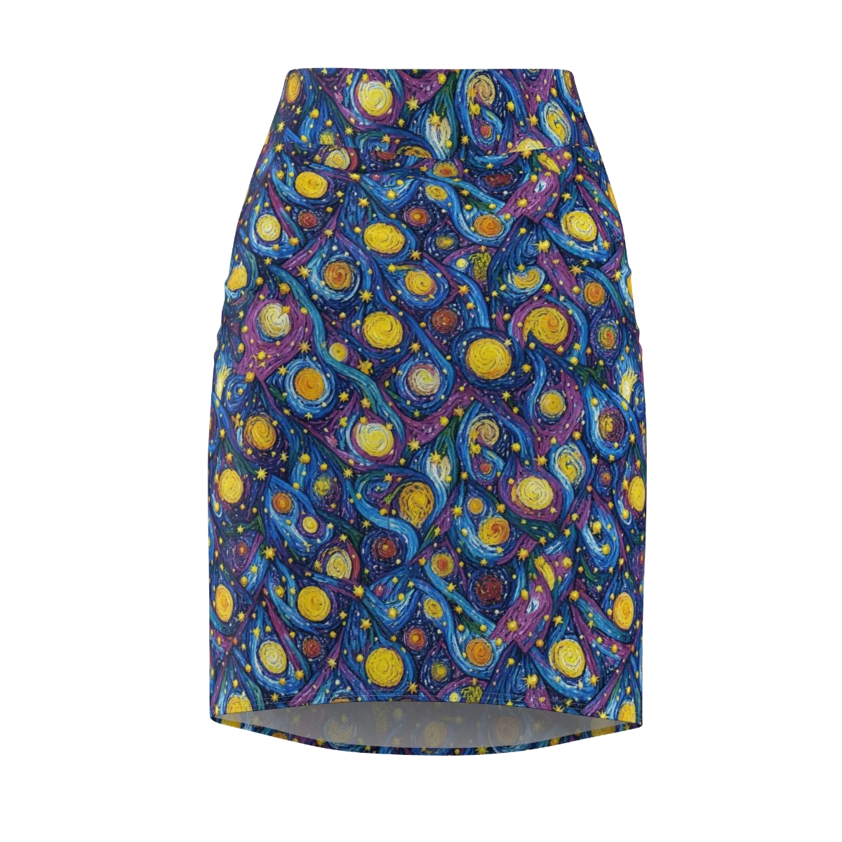Cosmic Whirlpool on Pencil Skirt — Front