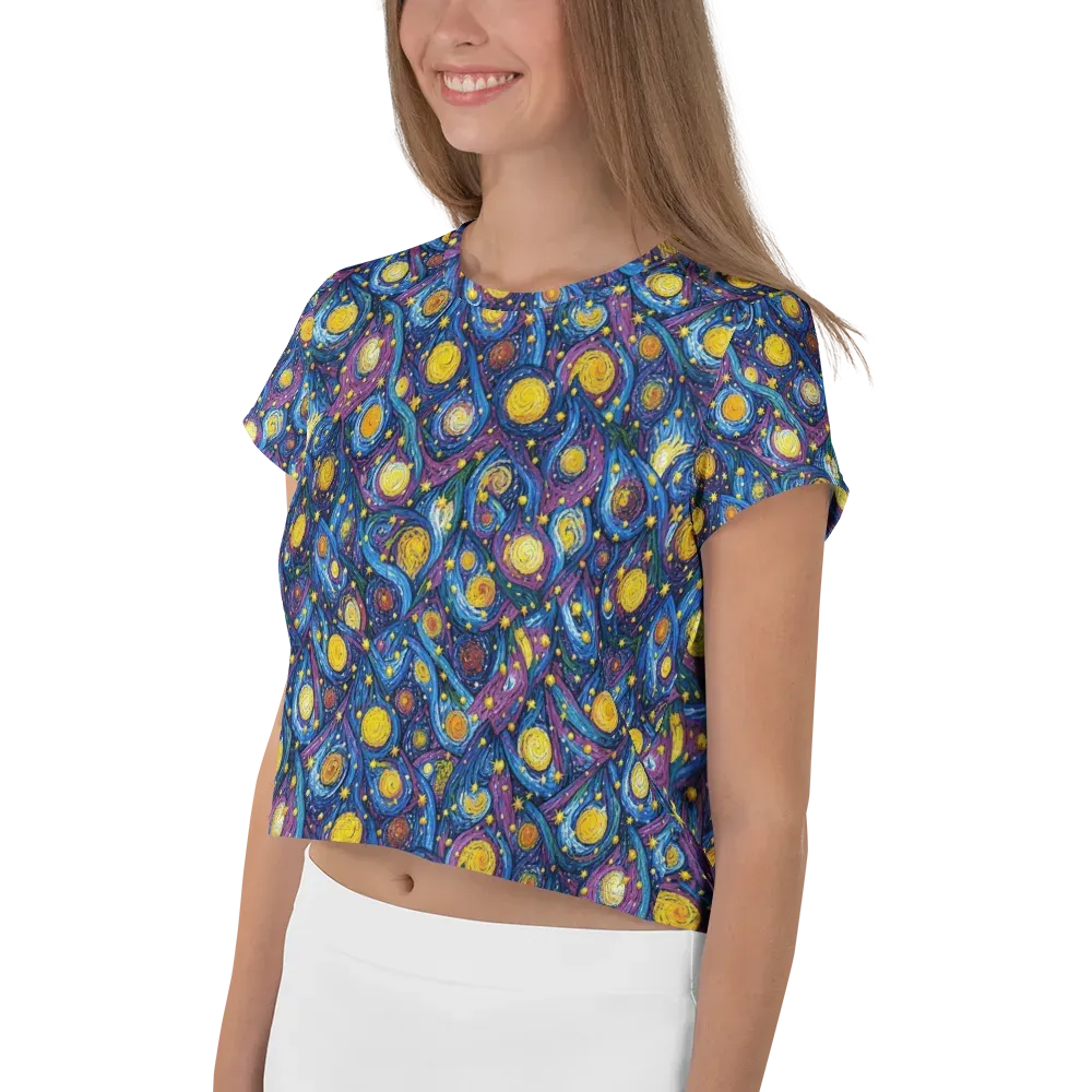 Cosmic Whirlpool on Crop Tee — Left