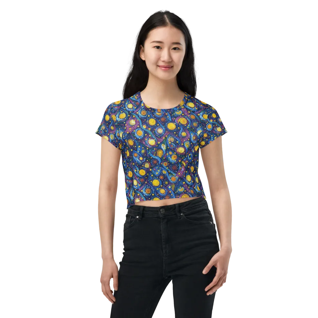 Cosmic Whirlpool on Crop Tee — Front