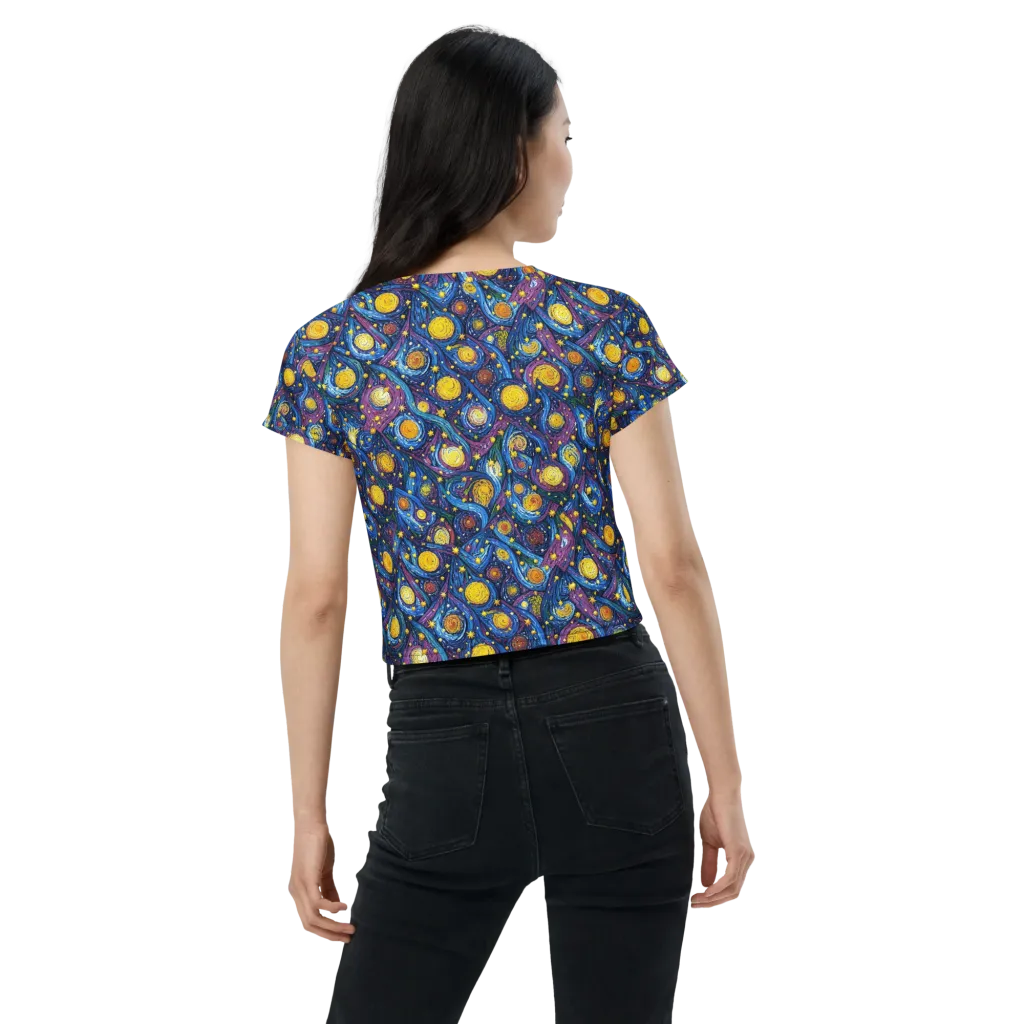 Cosmic Whirlpool on Crop Tee — Back