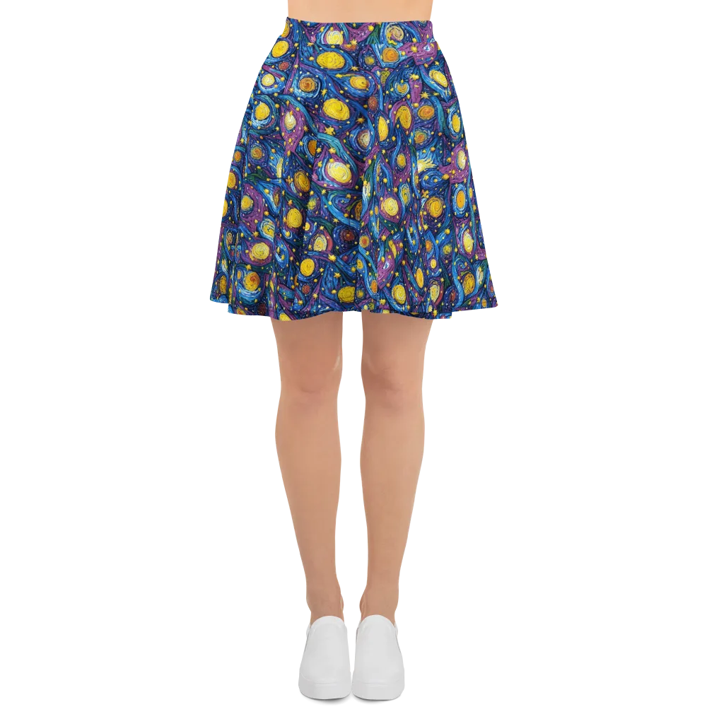 Cosmic Whirlpool on Skater Skirt — Front