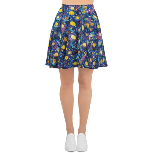 Cosmic Whirlpool on a Skater Skirt