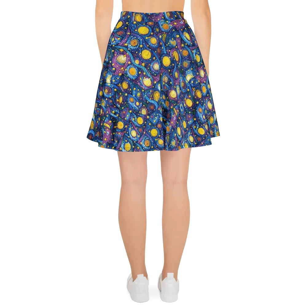 Cosmic Whirlpool on Skater Skirt — Back