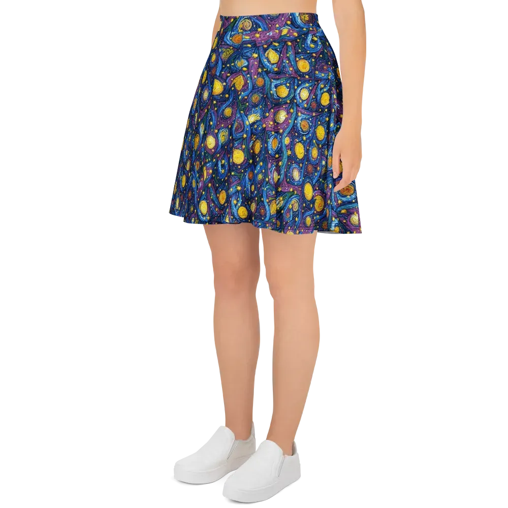 Cosmic Whirlpool on Skater Skirt — Left