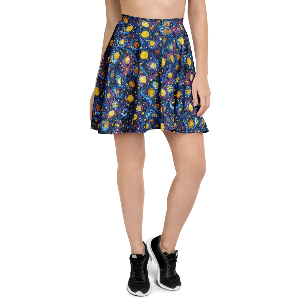 Cosmic Whirlpool on Skater Skirt — Front