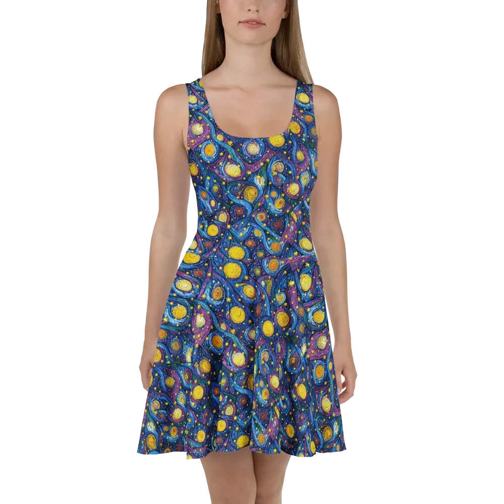 Cosmic Whirlpool on Skater Dress — Front