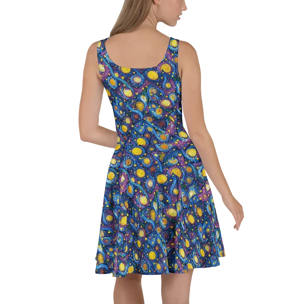 Cosmic Whirlpool on Skater Dress — Back