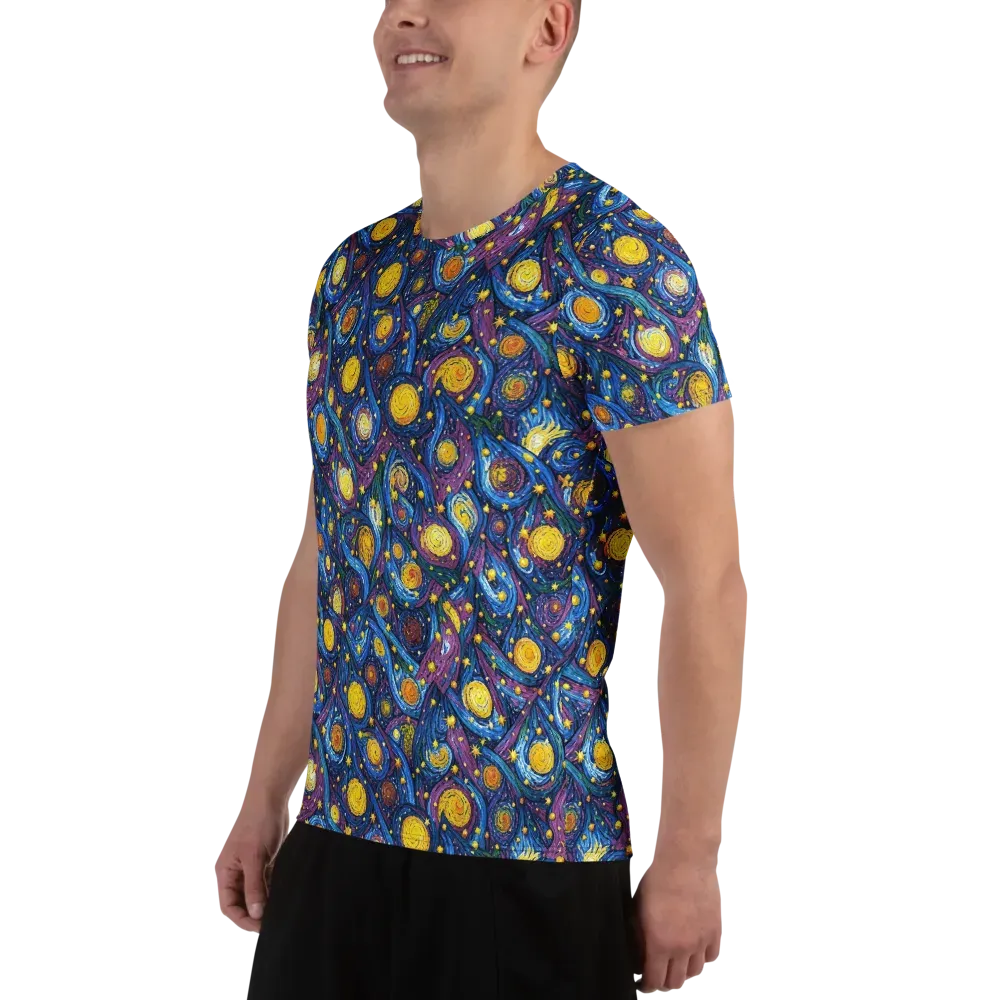 Cosmic Whirlpool on Men's Athletic T-Shirt — Left