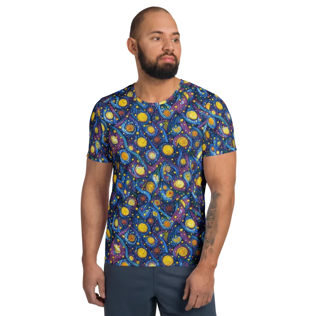 Cosmic Whirlpool on Men's Athletic T-Shirt — Front