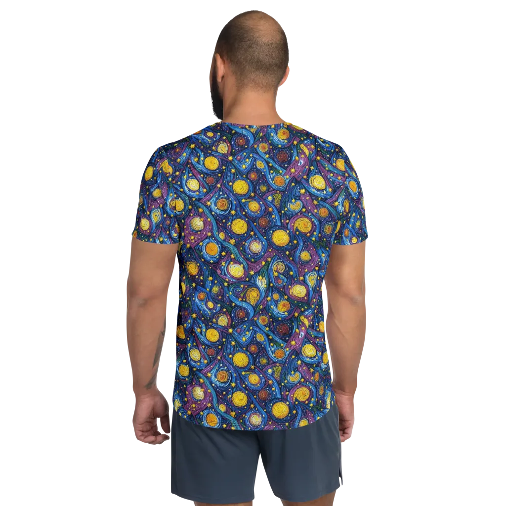 Cosmic Whirlpool on Men's Athletic T-Shirt — Back