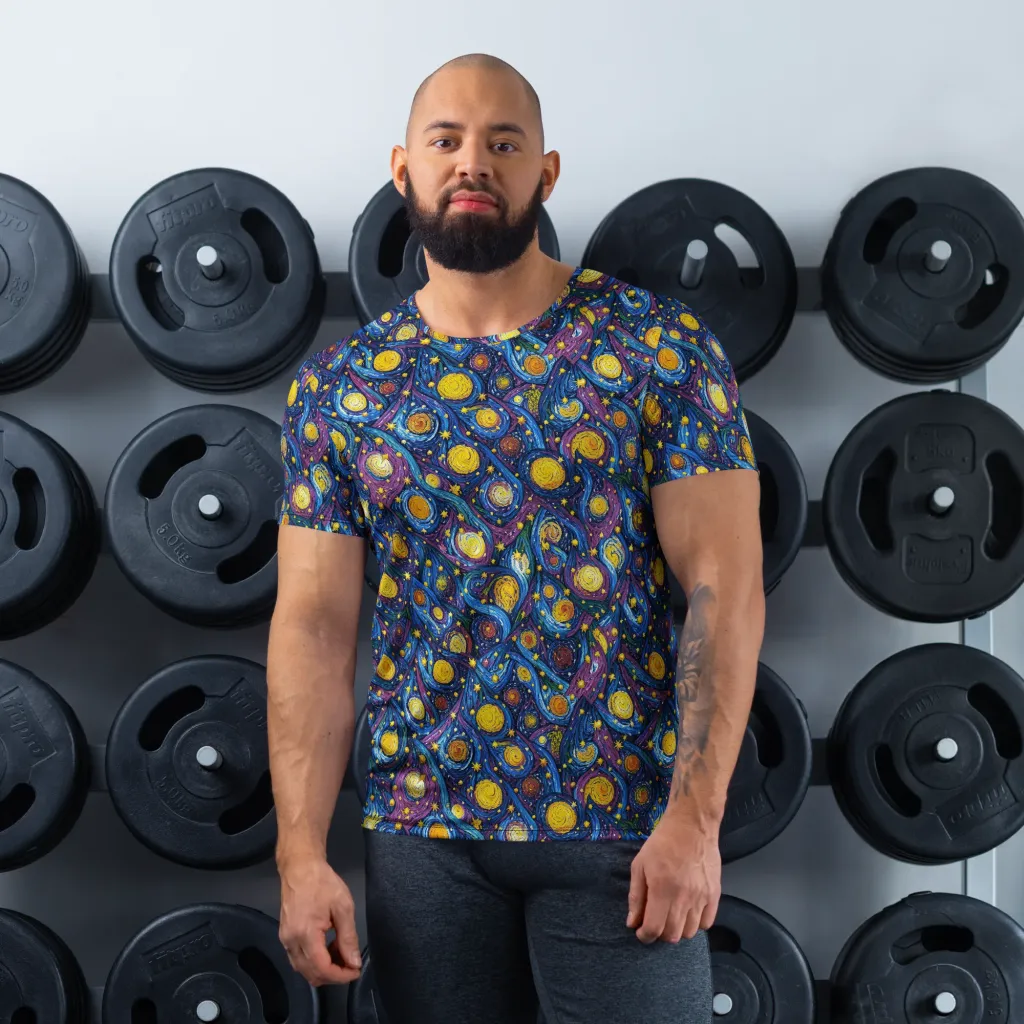 Cosmic Whirlpool on Men's Athletic T-Shirt — Front