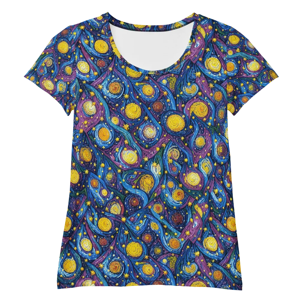 Cosmic Whirlpool on Women's Athletic T-Shirt — Front